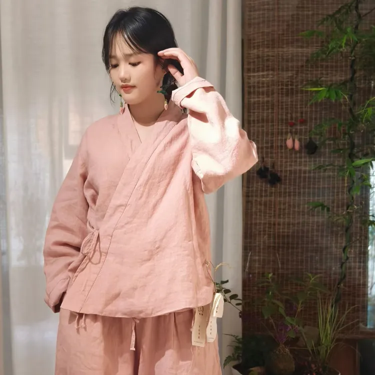 秋款 豫尊 14支汉麻双层短款修身汉服