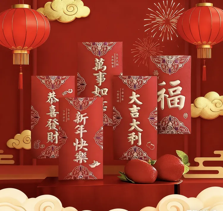 【30个|5包】磨砂烫金高档硬质卡纸利是封通用红包结婚春节乔迁生日