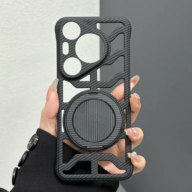 适用华为Pura70手机壳300Ultra碳纤维纹360支架mate60/50/40Epro+