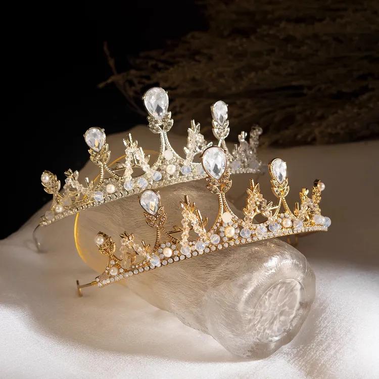 公主皇冠十八岁生日超仙巴洛克韩式婚纱头饰新娘王冠简约大气发箍