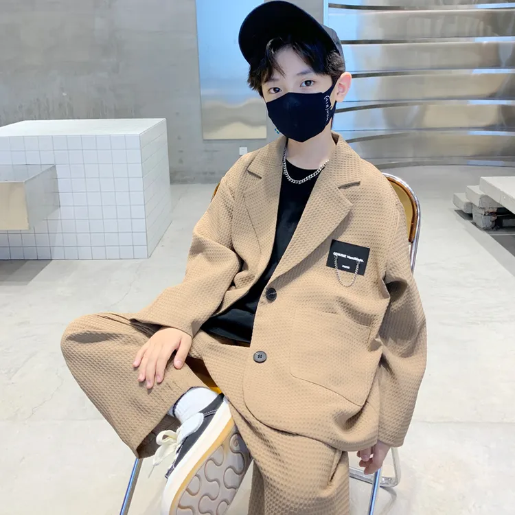 男童秋季款西服外套套装2026新款儿童秋装中大童秋季男孩洋气潮流