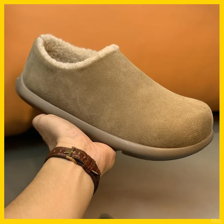 保暖真皮勃肯鞋欧洲站男鞋雪地靴男舒适冬季羊毛低帮鞋男款