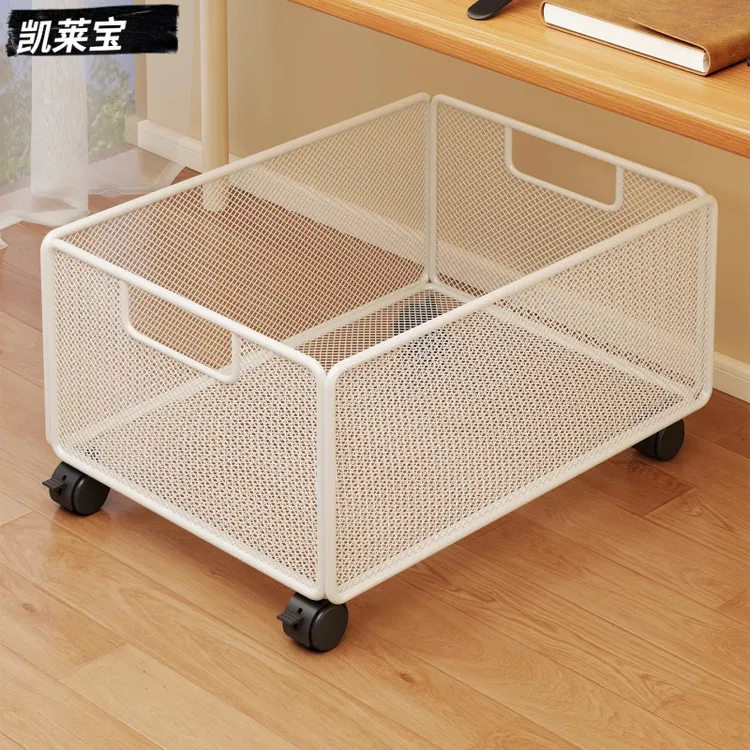 桌下书包置物架书架书本收纳筐箱可移动书本放置神器办公室小推车