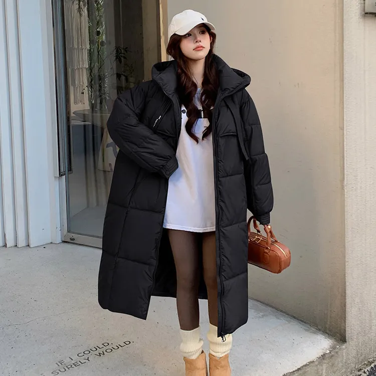 立领新款加厚羽绒棉服女长款保暖棉衣韩版宽松面包服冬季棉袄外套