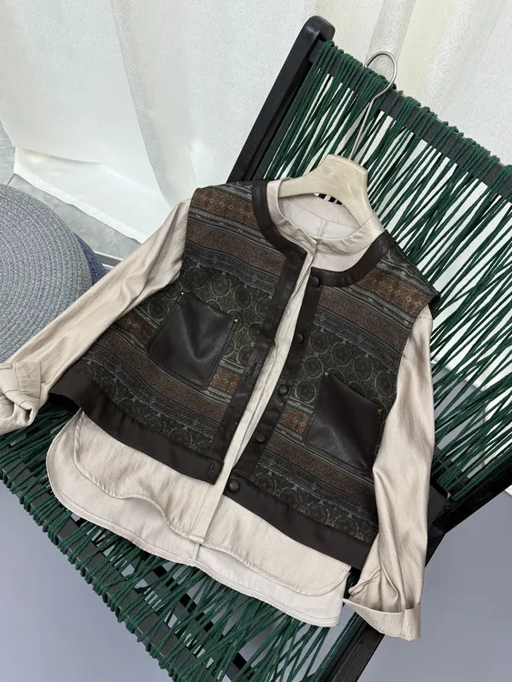 【梧桐】新中式原创设计师款拼接个性时装马甲日常通勤百搭街头风