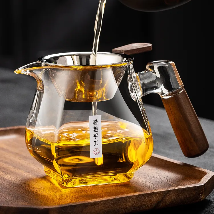 高硼硅玻璃加厚公道杯带茶漏高档分茶器功夫茶具一体过滤泡茶公杯