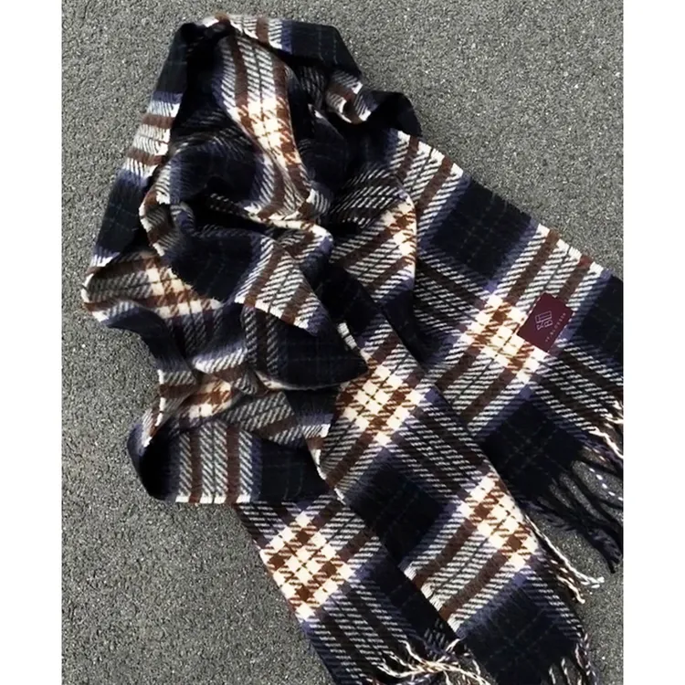 格子围巾男款秋冬季韩系氛围感百搭学生围脖送男朋友英伦经典披肩