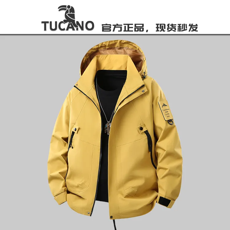 啄木鸟【官方】春季休闲连帽夹克外套冲锋衣男女防风户外登山服外套