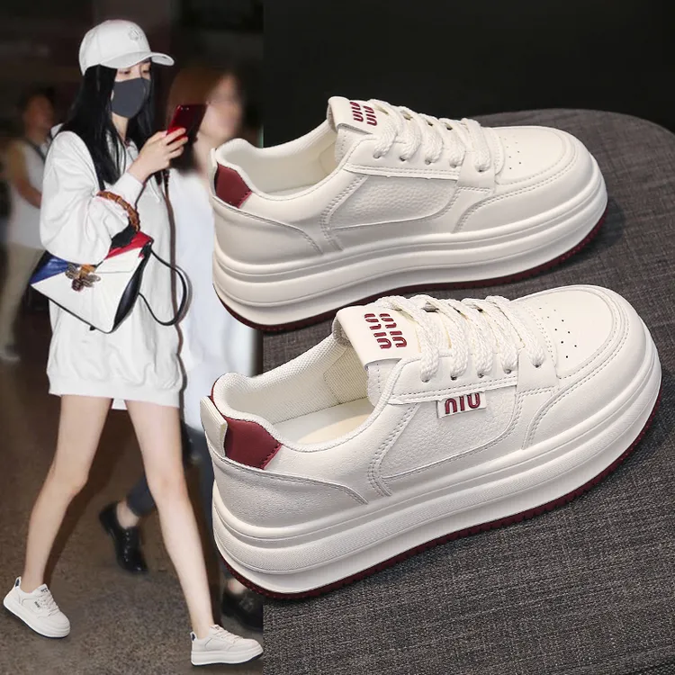 小白鞋女2025夏季新款厚底增高休闲板鞋时尚街拍运动休闲学生单鞋