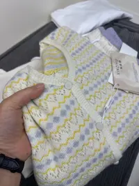 杨姐家 新款菊黄提花开衫 时尚洋气百搭长袖上衣 长袖女