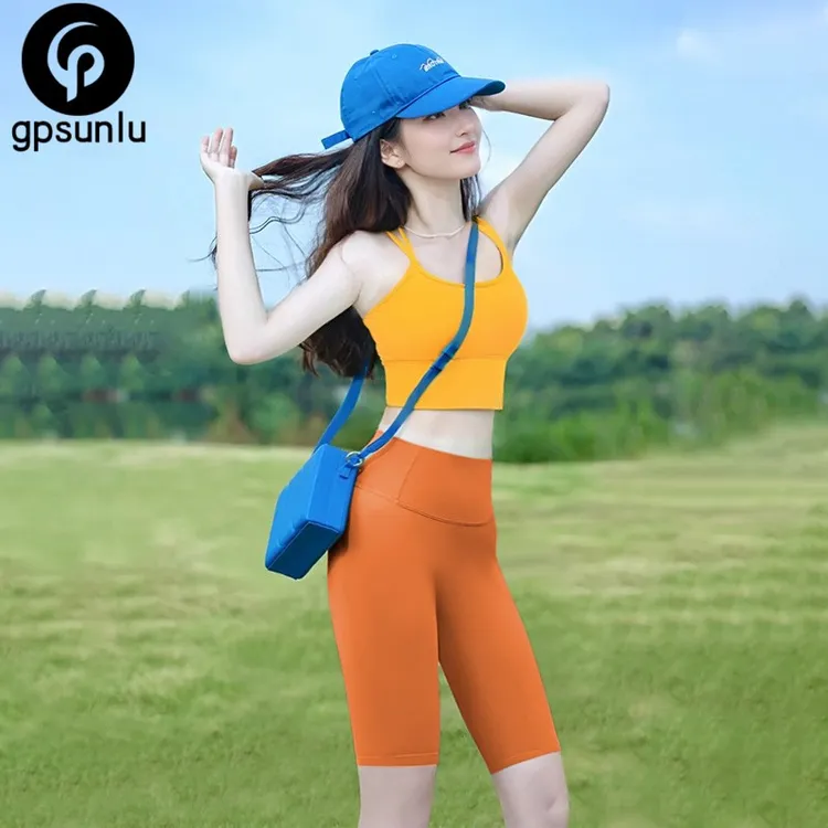 GPSUNLU瑜伽服女2025新款多巴胺背心普拉提训练专业健身套装