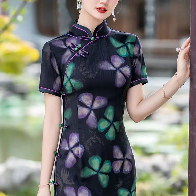 新中式绝美旗袍夏季2025新款高端修身民国风晚礼服日常可穿老上海