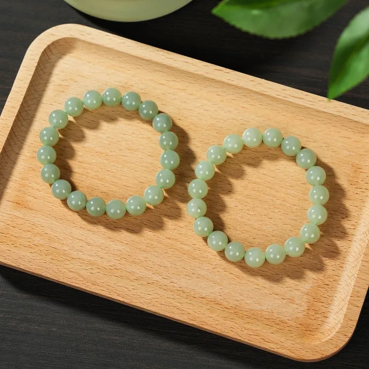 【云上叙】和田玉手串-多样性发其一-9.5mm+-V02226-M（甄选）