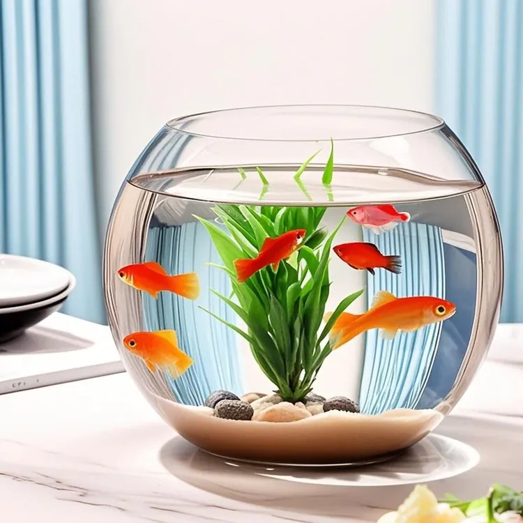 鱼缸高透超清仿玻璃加厚防摔客厅办公室中小型植物微景生态缸水培