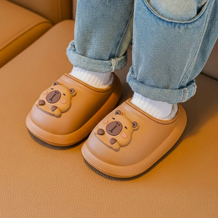 儿童棉拖鞋男女童卡通可爱外穿室内防滑防水保暖大中小童宝宝棉鞋