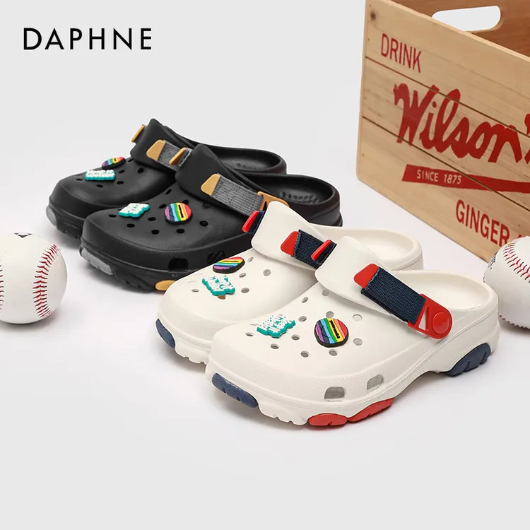 达芙妮厚底洞洞鞋女鞋2025夏季外穿防滑凉鞋海边沙滩软底两穿凉拖