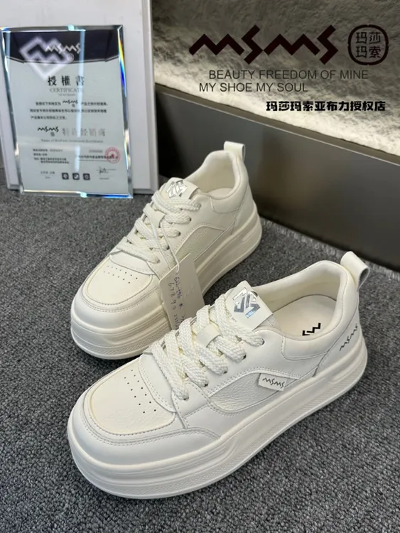 玛莎玛索622-596低帮透气时尚休闲小白鞋极简风时尚平跟鞋子