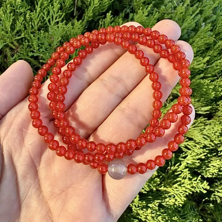 红玛瑙三圈【素白】HM0077