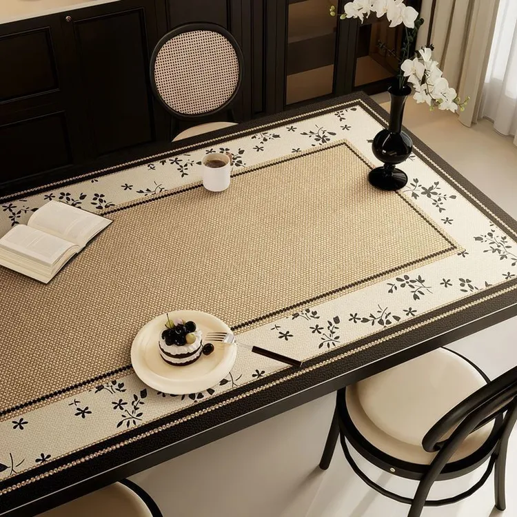 新中式茶几垫pvc桌布客厅免洗防水防油餐桌桌面保护垫隔热垫台布