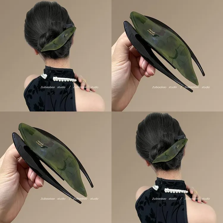 一叶一世界~燕尾夹子头饰发夹女感醋酸盘发器抓夹大号一字夹