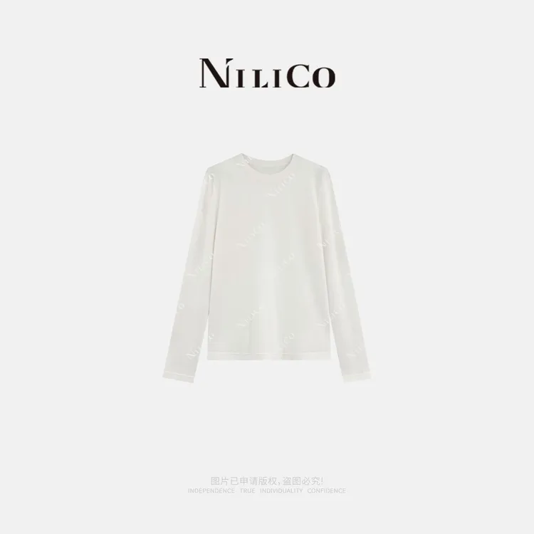 NILICO【初心】经典不简单百搭时尚天丝羊毛基础显瘦优雅长袖女上衣