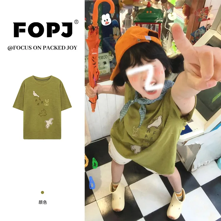 FOPJ刺绣款圆领短袖t恤女韩版学院风设计感时尚百搭休闲甜妹上衣