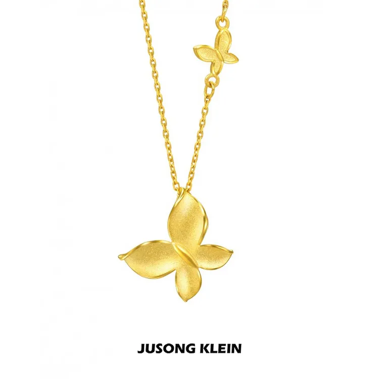Jusong klein 钛钢项链 金色蝴蝶项链女小众轻奢小福蝶新款锁骨链商品图