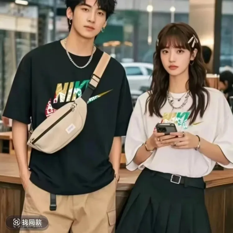 FF11【粉丝福利】夏季短袖男女休闲透气时尚百搭圆领黄绿钩