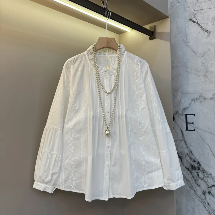 2025欧货洋气简约大气时尚宽松通勤风大码高级气质衬衫上衣8723