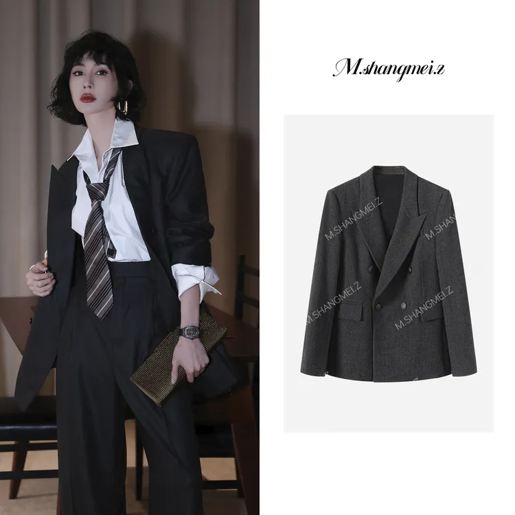 M.SHANGMEI.Z/沐熙【CEO】美大哥轻奢气质时尚宽松高定西服X093015