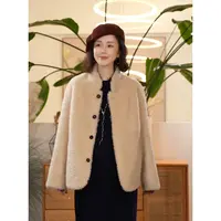 Y 【叭哒不惑】羊皮毛一体立领卷毛外套女宽松时尚百搭上衣