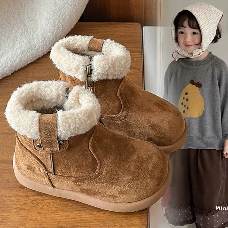 女童鞋雪地靴2025新款冬季儿童大棉鞋加绒加厚棉靴女宝宝靴子冬款