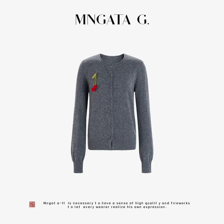 MNGATA G.宫小妍【羊毛小樱桃】绵羊毛秋冬新中式中国风毛衣5080164