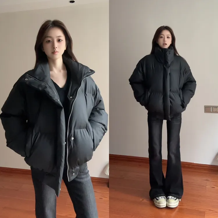 美式pu皮短款棉衣男冬季立领情侣夹克面包服高街cleanfit棉服外套