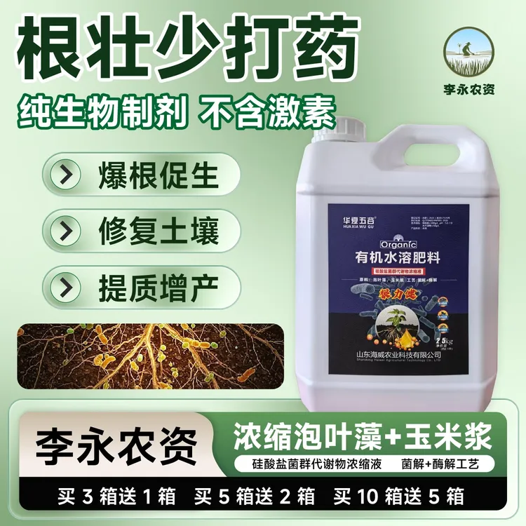 根力健无激素纯生物增产爆根，有机水溶肥海藻氨基酸生根剂 防早衰