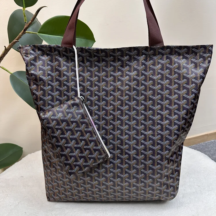 45x40cm 时尚气质大号防水拉链折叠购物袋托特包   黑色狗牙