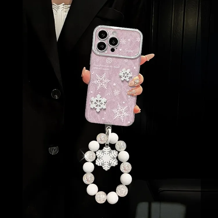 紫色雪山纹雪花适用苹果17promax大视窗手机壳iPhone16/15/14/13