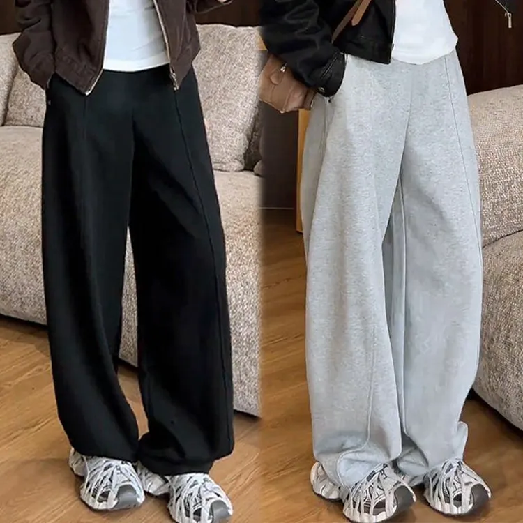高腰显瘦立体裁剪休闲裤女2025春秋新款运动裤时尚百搭直筒阔腿裤