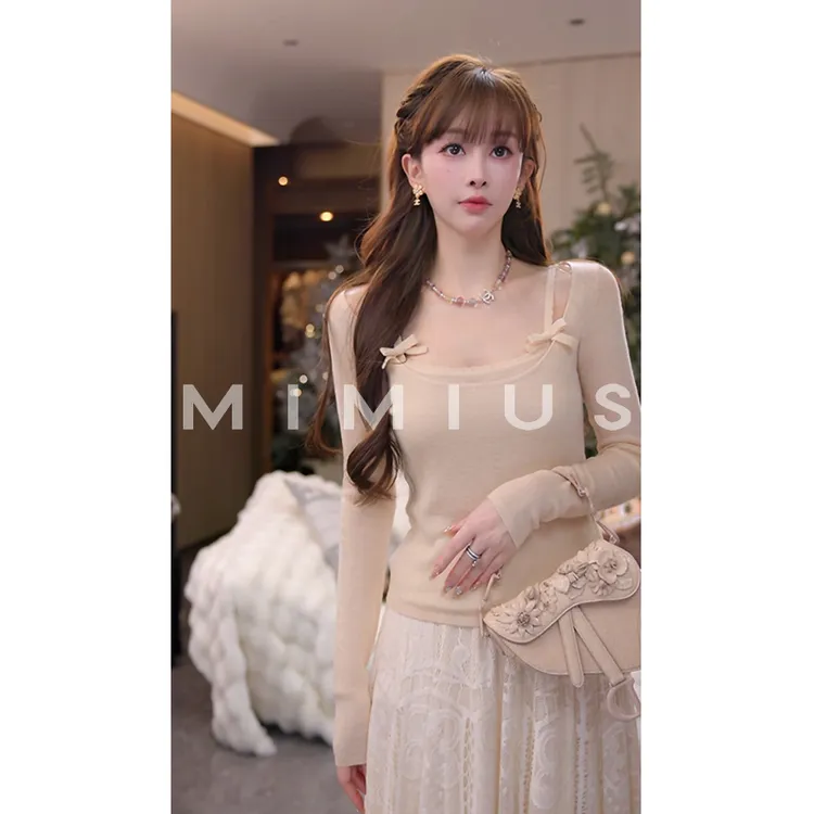 【mimius】P 26早春羊毛软糯吊带+罩衫针织套装 汉服 WG12045