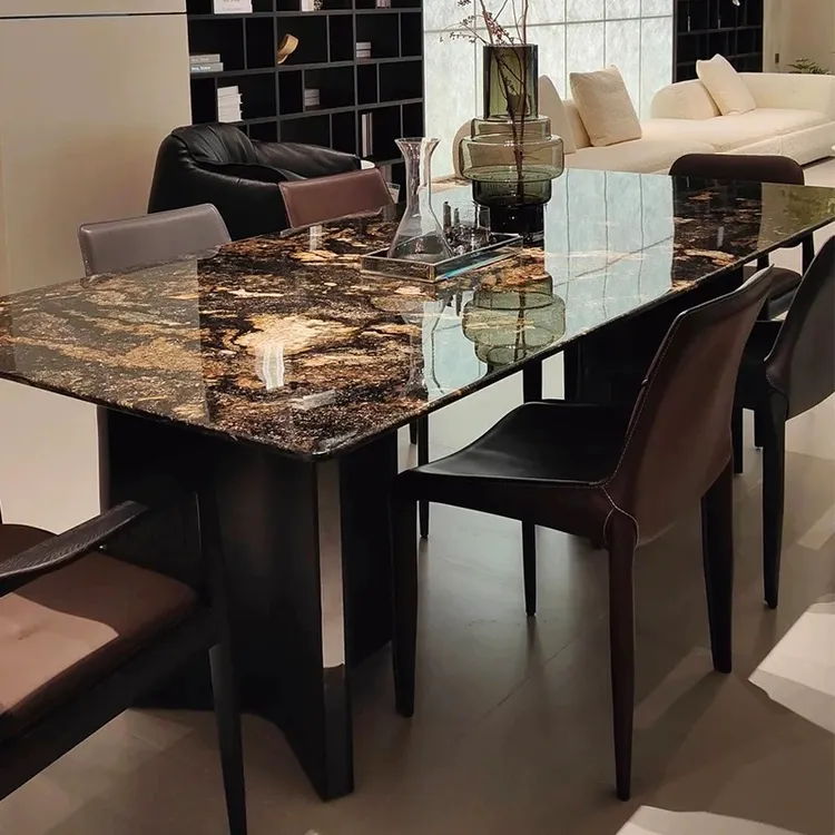 【璀璨星河】进口天然奢石餐桌意式客厅餐厅简约极简2025新款式定制