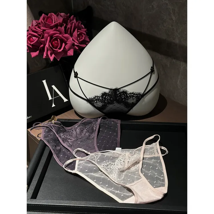 「LA」媚色腰姬*禁欲纯欲性感蕾丝交叉细带新款透气低腰三角内裤