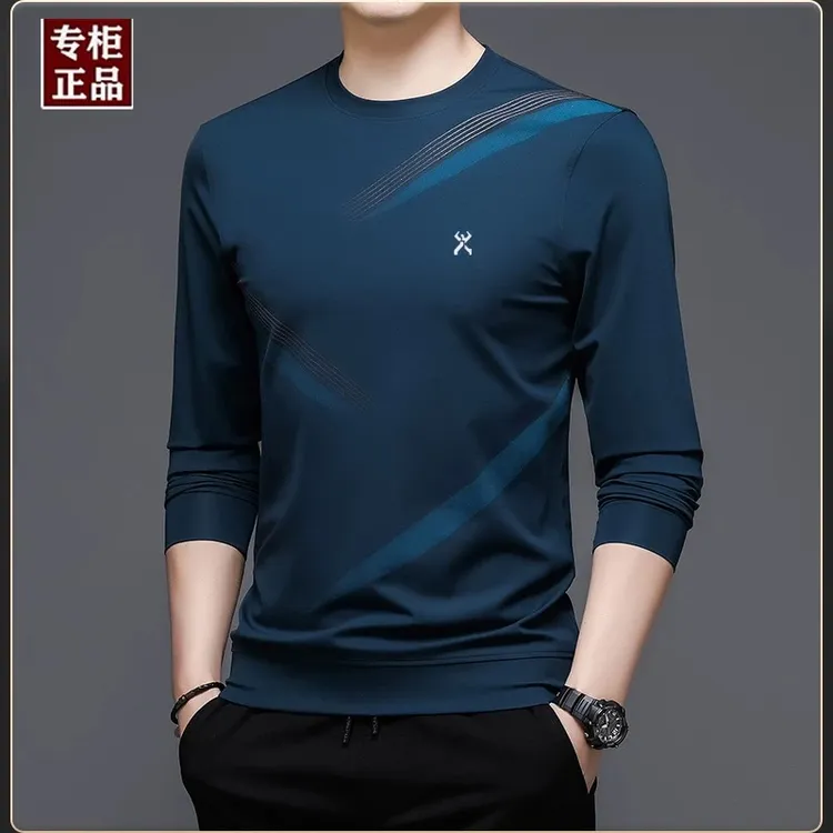 【品牌特卖】男装秋冬刺绣加绒加厚圆领卫衣男士高档上衣宽松打底衫