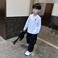 男童春秋长袖宽松T恤2025新款中大童秋季休闲百搭打底衫男孩童装