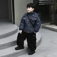  【现货】Jimmy妈童装 宇宙深海 冬季水洗扎花牛仔帽子可卸棉衣棉服