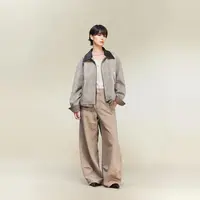 7614 拼接千鸟格廓形外套男cleanfit哈灵顿皮领夹克设计感上衣