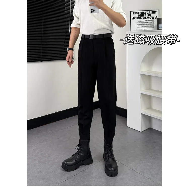 【磁吸束脚】秋冬新款设计款垂感宽松痞帅抗皱百搭显瘦休闲裤
