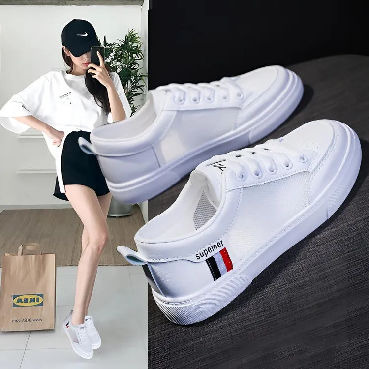 网面透气小白鞋夏季2025年新款百搭女鞋春秋薄款网鞋韩版运动板鞋