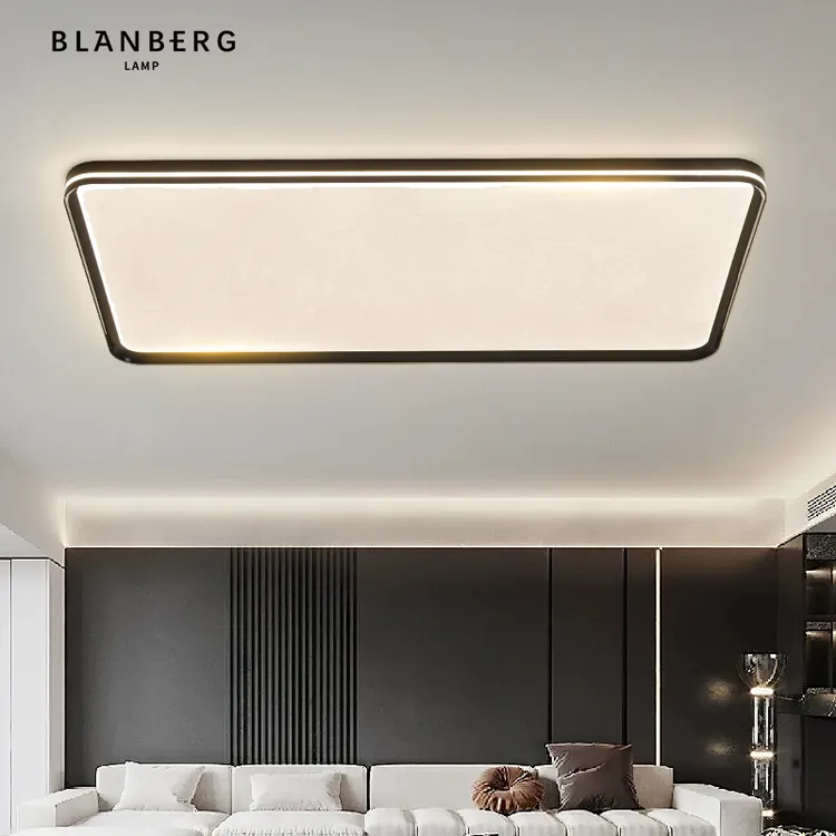 冰花纹吸顶灯意式极简超薄大厅灯现代简约长方形设计高级感客厅灯