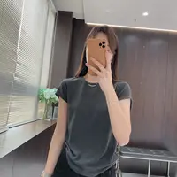 IMFLY金小金自制女装 T恤DYW9598早秋纯色简约舒适打底纯色T恤