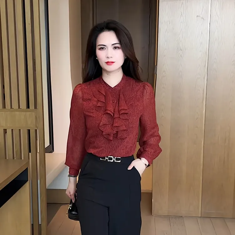 衬衫小衫开衫围巾领网红常规休闲百搭新中式国风女装高级感轻奢